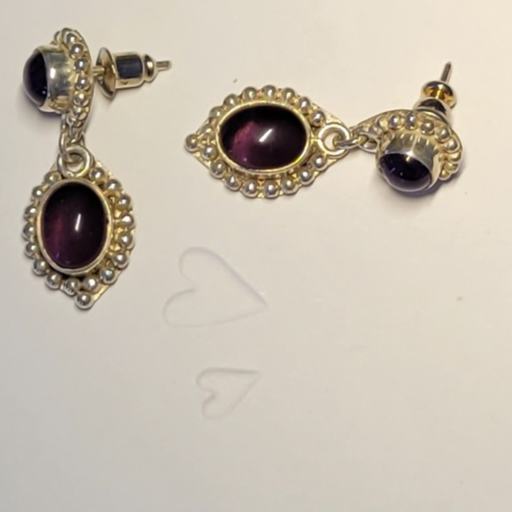 Elegant Purple and Sterling Earrings